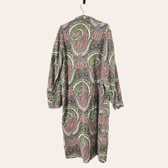 Vintage Paisley Long Line Blazer Cardigan Kimono Robe - Picture 5 of 5